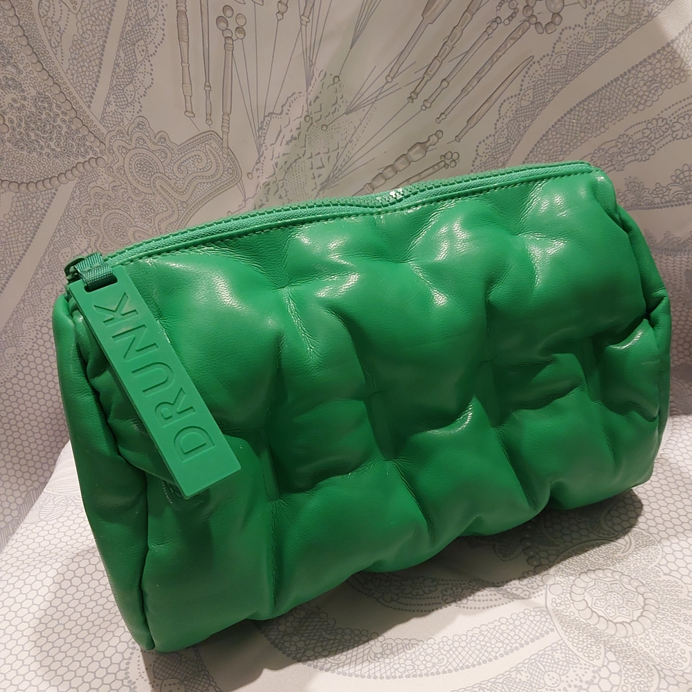 Green Quilted Clutch Bag